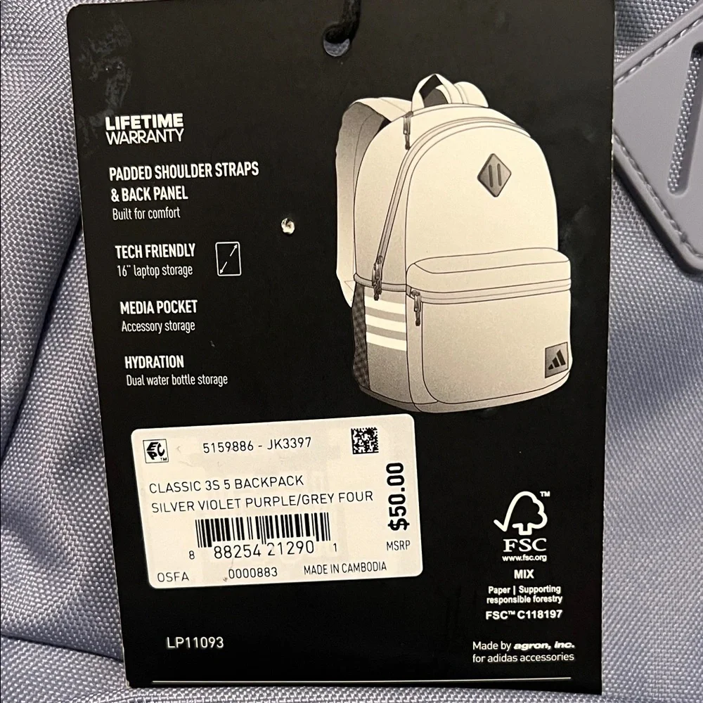 NWT! Adidas Backpack